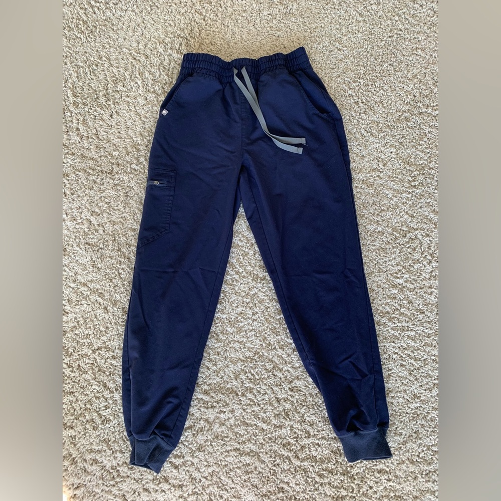 Figs Navy Zamora High Waisted Petite Jogger Scrub Pants